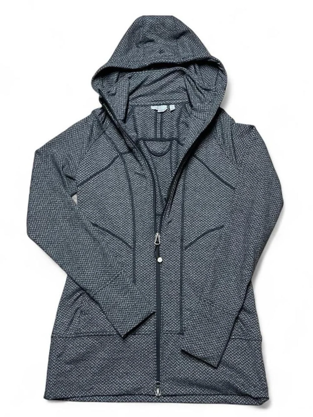 Athleta Gray Knit Full Zip Up Hoodie Sweatshirt Women's Size XS Workout Active
